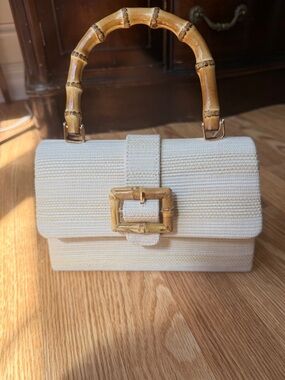 Tommy Bahama Woven Top-Handle Bag with Bamboo Accents